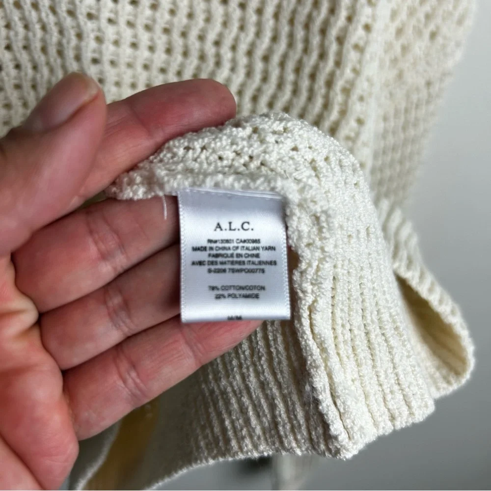 A.L.C. Ivory Open Knit Laney sweater size: M - Picture 5 of 9